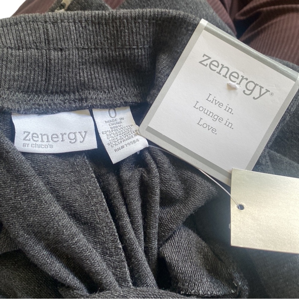Chico’s Zenergy Knit Collection Animal Trim Set Charcoal Size 0 - Picture 5 of 10